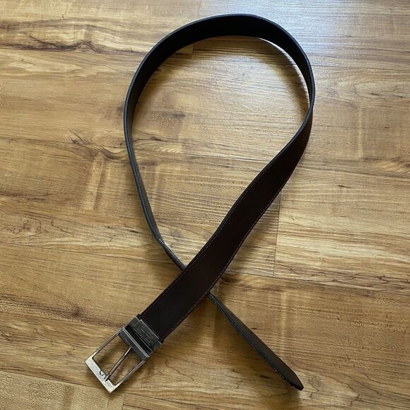 LEVI’S Signature Men’s 40 Reversible Casual Belt Black Dark Brown Bonded Leather - Picture 15 of 16